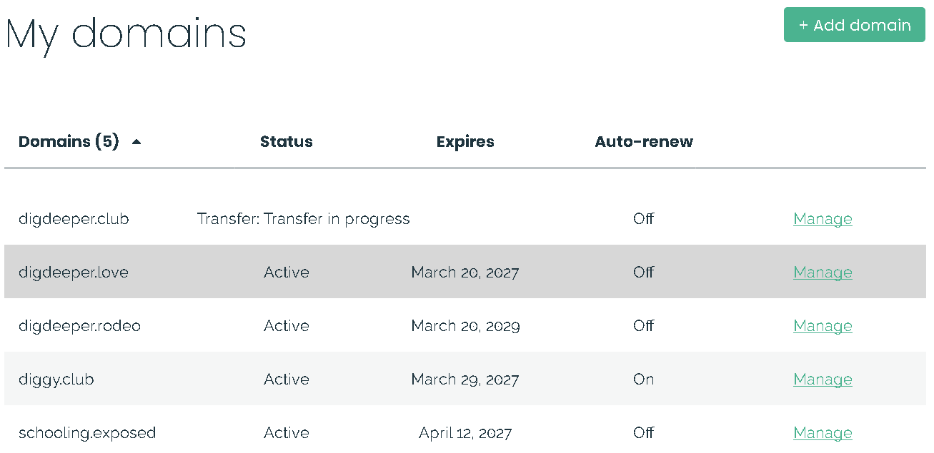 Attempting to renew domains after already transfering them to njalla