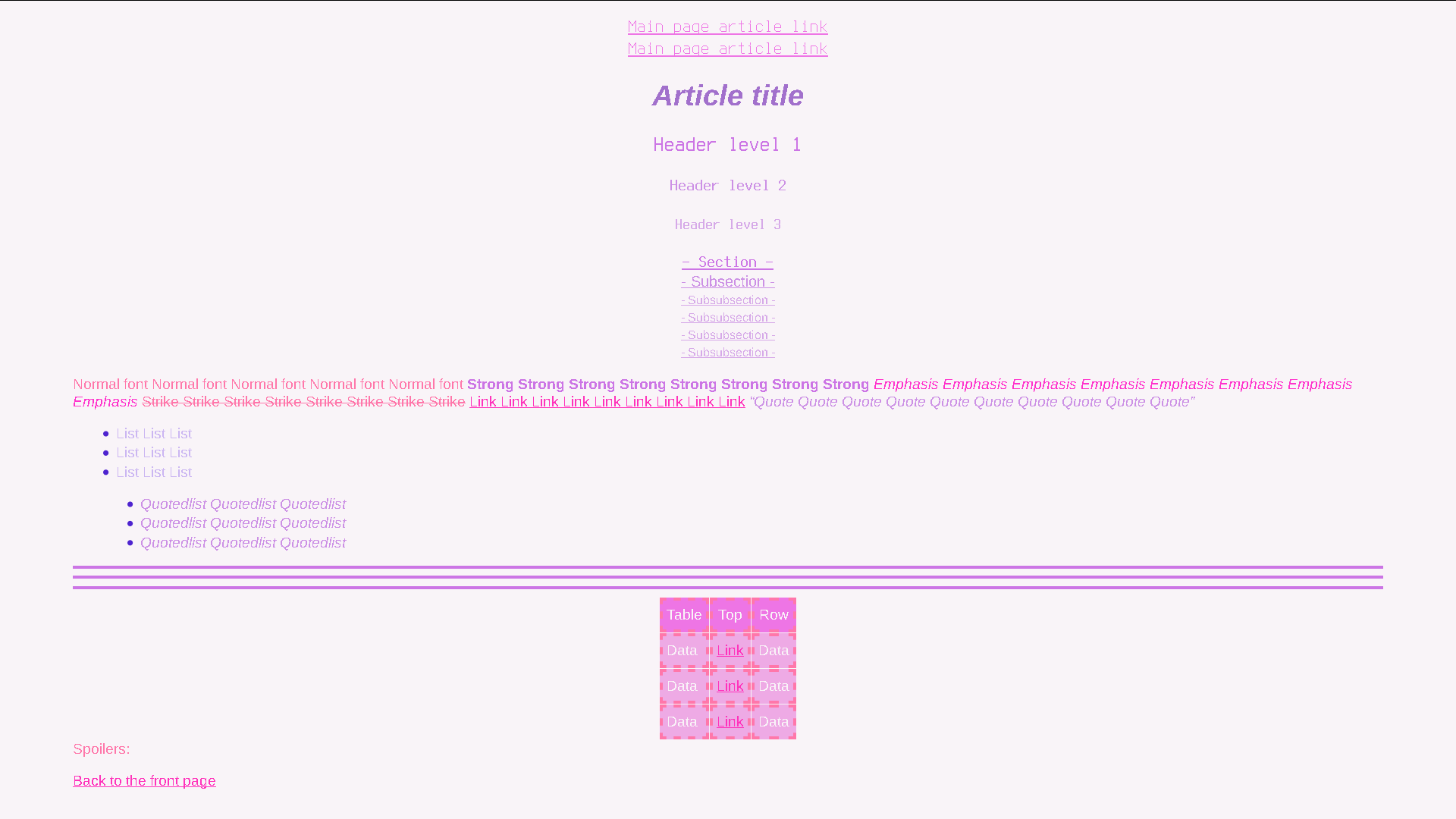 Pink theme screenshot